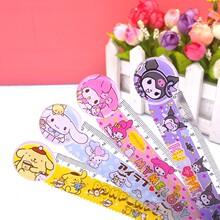 库洛米可爱卡通造型直尺15cm塑料带波浪线尺子儿童学习文具用品