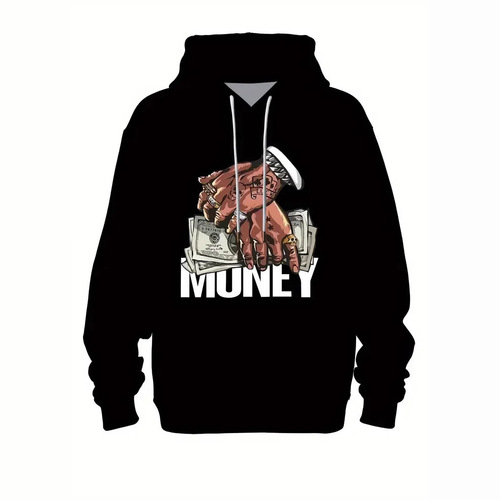 2025 Spring and Autumn Hooded Sweatshirt 3D Digital Printing Series Men's Casual Hooded Sweatshirt