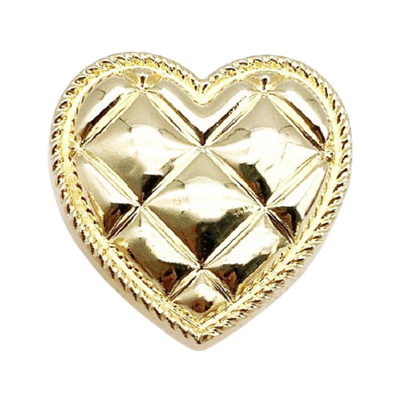 Moda amor botón de metal estilo de chanel en forma de corazón perla hebilla vintage abrigo traje abrigo hebilla decorativa