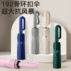 アップグレード192竜骨環ボタン傘全自動超大型抗暴風晴雨両用ビジネス広告傘日傘
