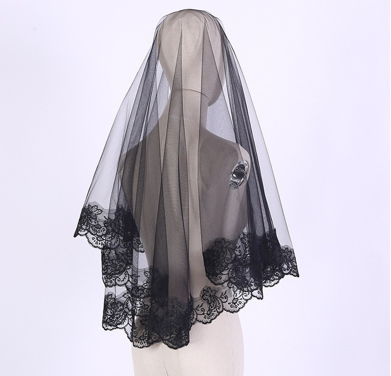 Ghost Bride Cosplay Veil White Lace Mesh 3m Adult Halloween Costume Headpiece — detail image 8