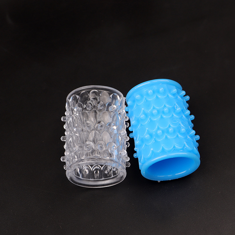 TPE Dragon-Scale Textured Locking Ring, Slip-on Delay Ring, Transparent — detail image 6