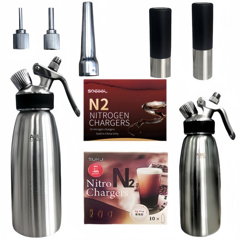 Amc Stainless Steel Commercial N2 Nitrogen Coffee Bubble Gun Cold Brew Coffee Cold Brew Tea Special Nitrogen Siphon Bottle Amc Stainless Steel Commercial N2 Nitrogen Coffee Bubble Gun Cold Brew Coffee Cold Brew Tea Special Nitrogen Siphon Bottle