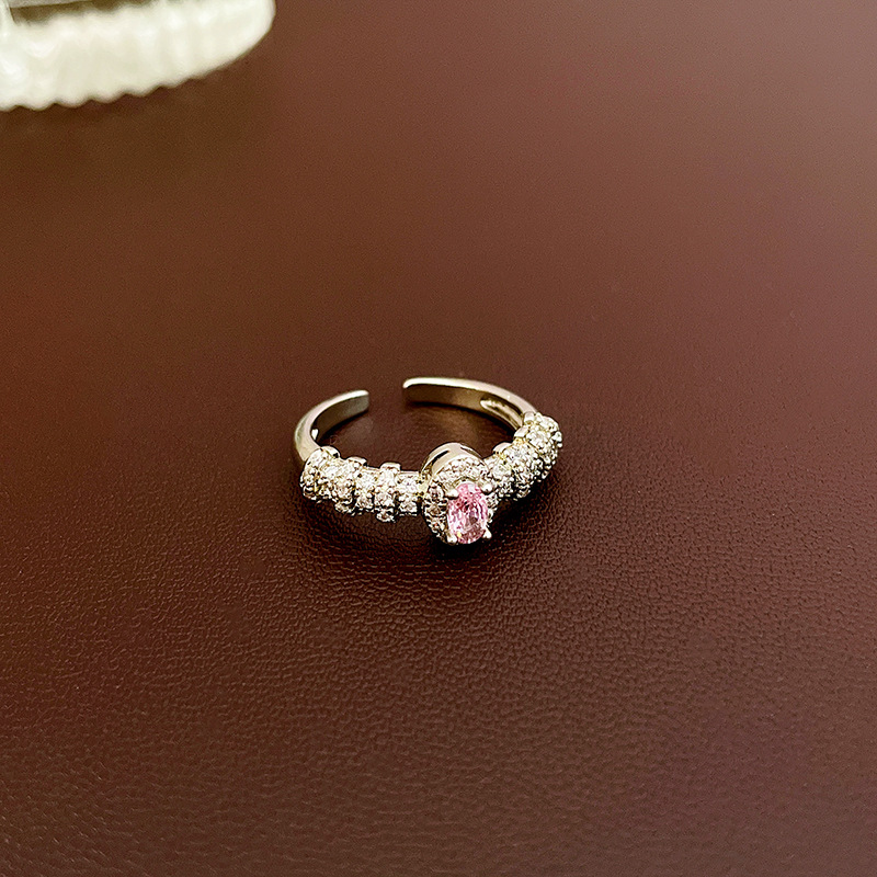 Rings Classification Adjustable Ring Size Sweet Leaves Heart Shape Crown Copper Inlay Zircon Rings