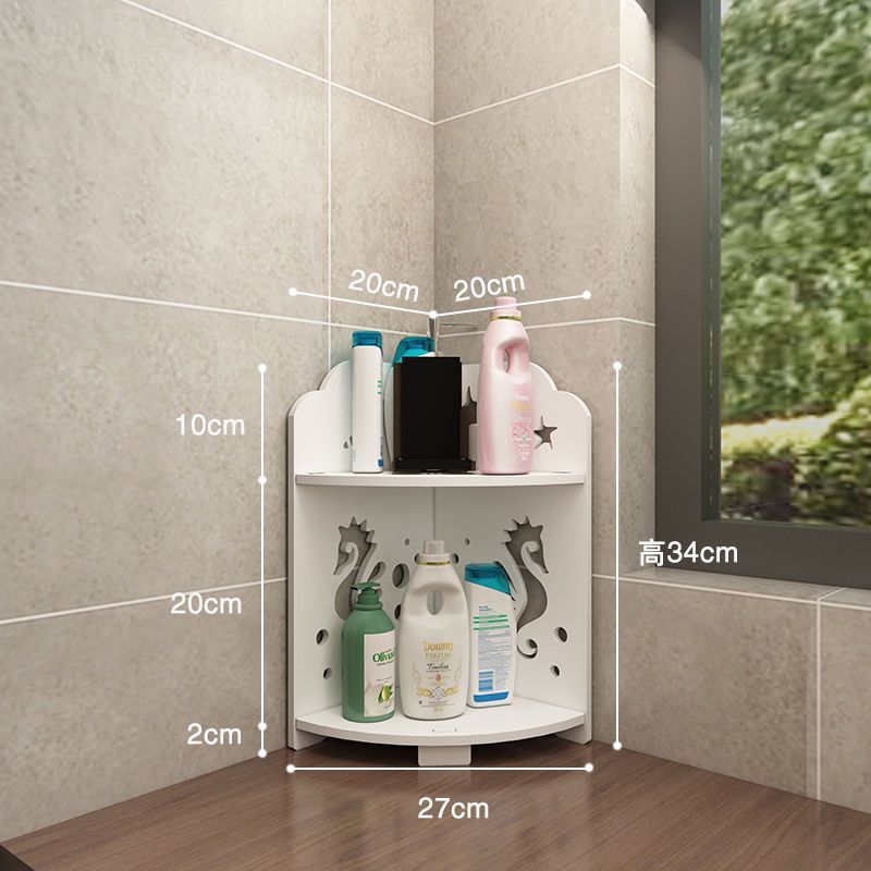 プラスチック浴室床置き収納棚壁の隅のトイレの棚の三角形の棚のトイレのシャンプーの収納|undefined
