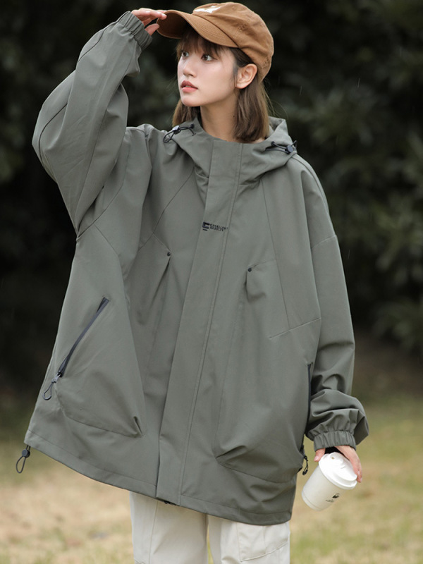 NASA美式机能冲锋衣女款春秋季户外防水登山服小个子潮流夹克外套|undefined