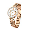 Fashionable round dial, waterproof gold watch, bag, quartz watches, small dial, light luxury style, wholesale