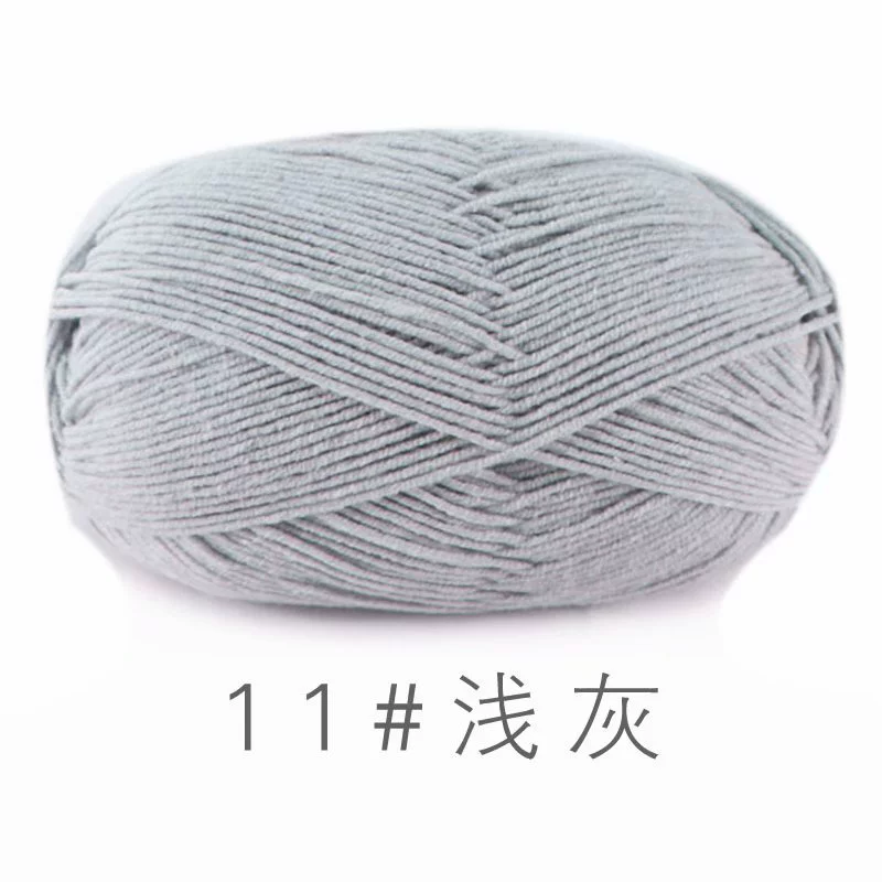 Шерстяная пряжа из combed cotton 4-ply, моток 50 г, нитка 2 мм для крючка и вязания, разноцветная