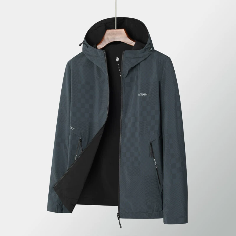 Весенние и осенние куртки с капюшоном для мужчин повседневного бизнеса