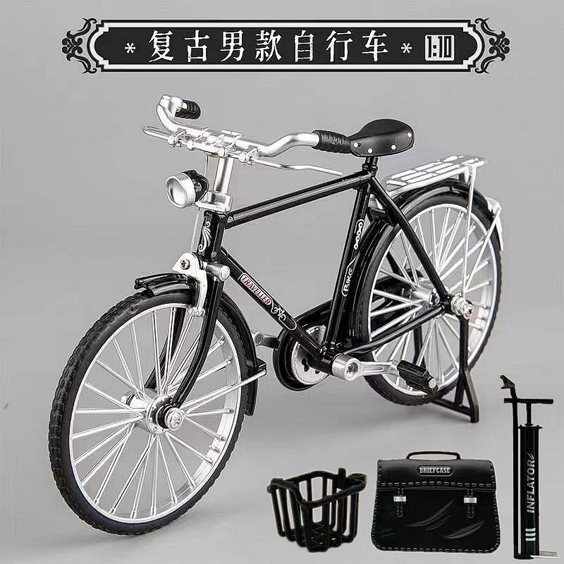Simulación aleación 28 barras bicicleta modelo retro pedal coche adornos de juguete