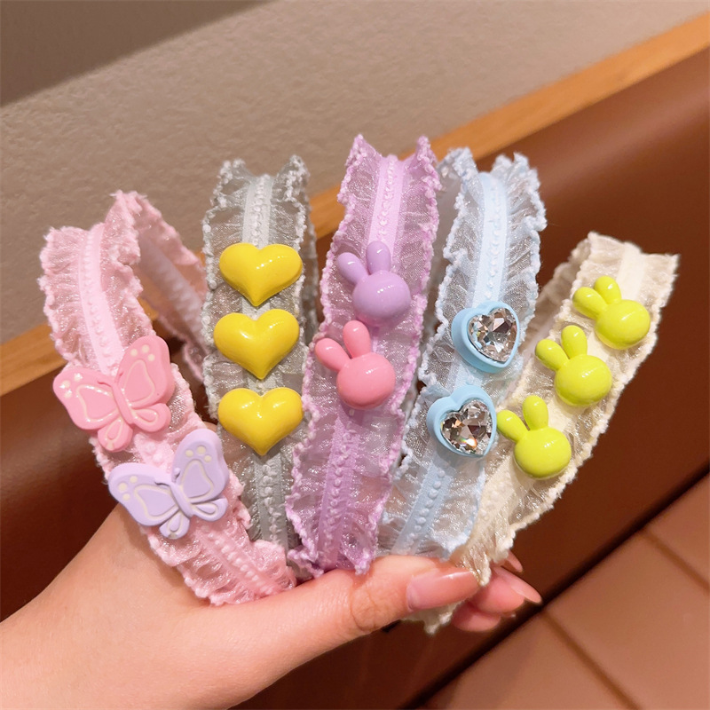 Arco diadema niños cara lavado cabello headwear niñas lindo dibujos animados pelo presionando diadema bebé antideslizante no-apretar la cabeza