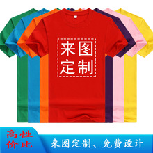 文化衫定制广告衫涤棉圆领短袖工作服班服印字印logo高性价比