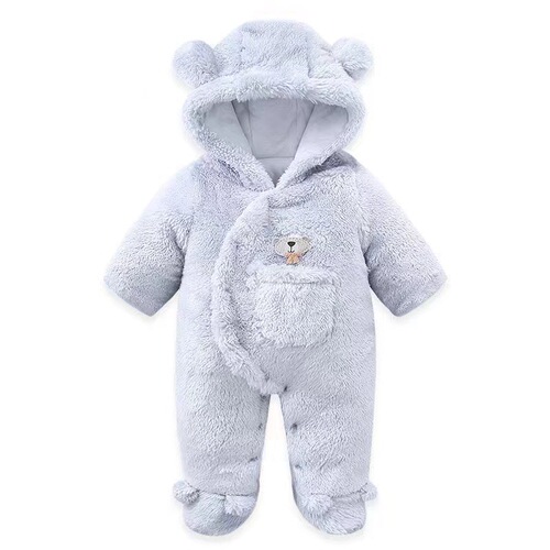 Cross-border winter new baby unzipped padded onesie crawling suit for babies to wear when going out