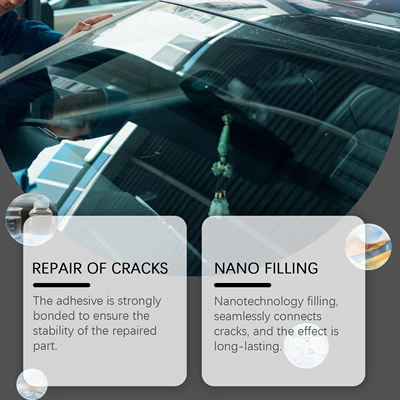 Auto glass repair liquid Fills Cracks for Clear