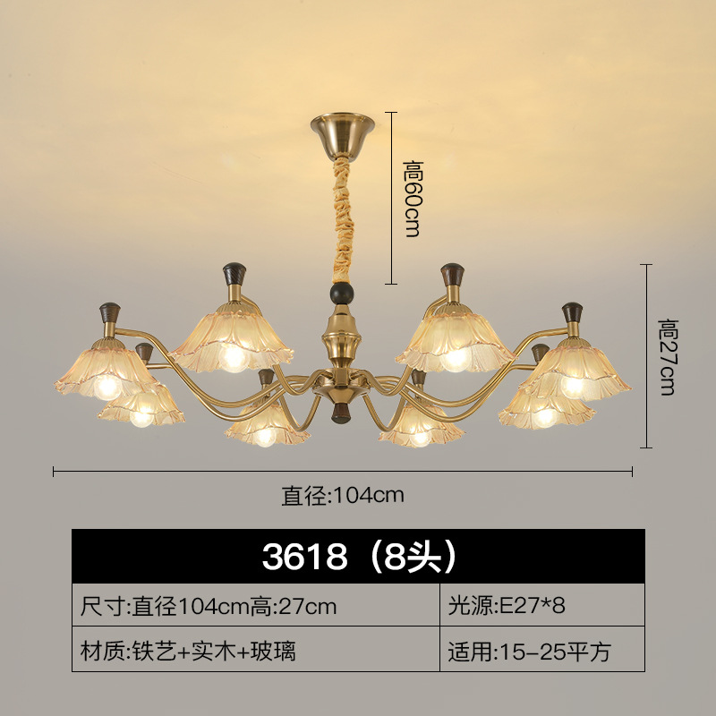 Lámpara de vela vintage americana lámpara de sala de estar lámpara principal atmósfera dormitorio comedor estilo francés medieval villa escalera lámpara