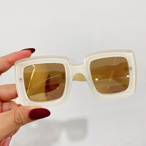 European and American style sunglasses for women, trendy street style, Internet celebrity, large square frame sunglasses for women, personalized, fashionable, versatile, anti-UV