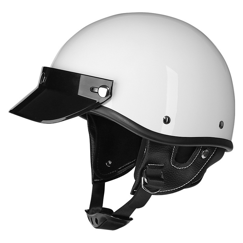 Casco para bicicleta eléctrica, medio casco de estilo japonés retro, casco moderno para hombres y mujeres, casco pequeño, casco integral, casco grande para motocicleta