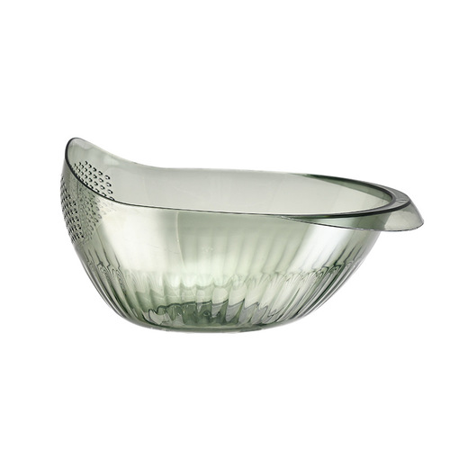 Kitchen multifunctional rice basket household vegetable washing artifact plastic transparent drain rice basin vegetable and fruit vegetable washing basket