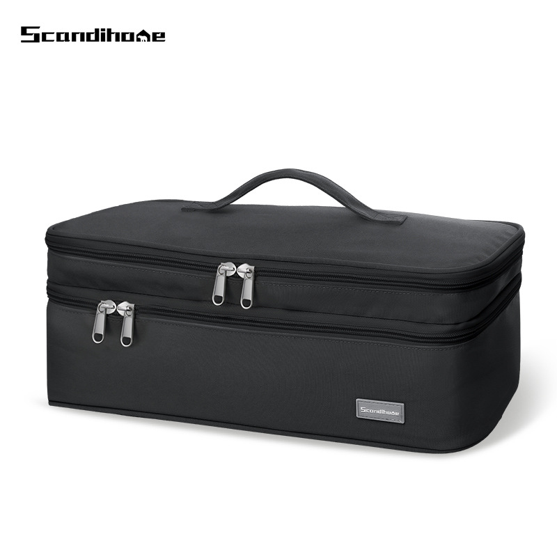 Nueva portátil de doble capa de secador de pelo bolsa de almacenamiento de gran capacidad joyería belleza bolsa de almacenamiento de viaje simple