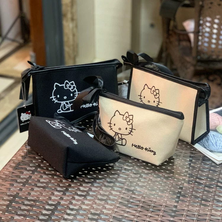 Hello Kitty, косметичка с бантом, ручка-ремень, стиль Кореи
