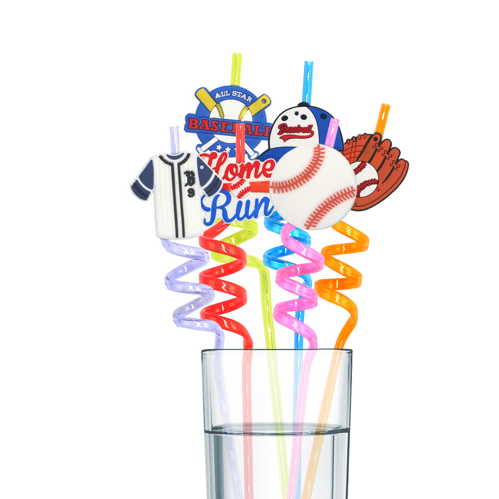 En stock de béisbol curvado paja Jersey guantes paja HOME RUN béisbol deportes de dibujos animados decoración pequeño regalo