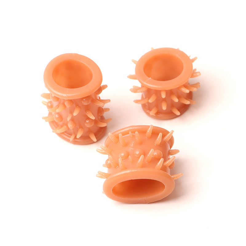 Beaded Non-vibrating Cock Ring, Transparent TPE Wearable Sleeve, Large Size — detail image 10