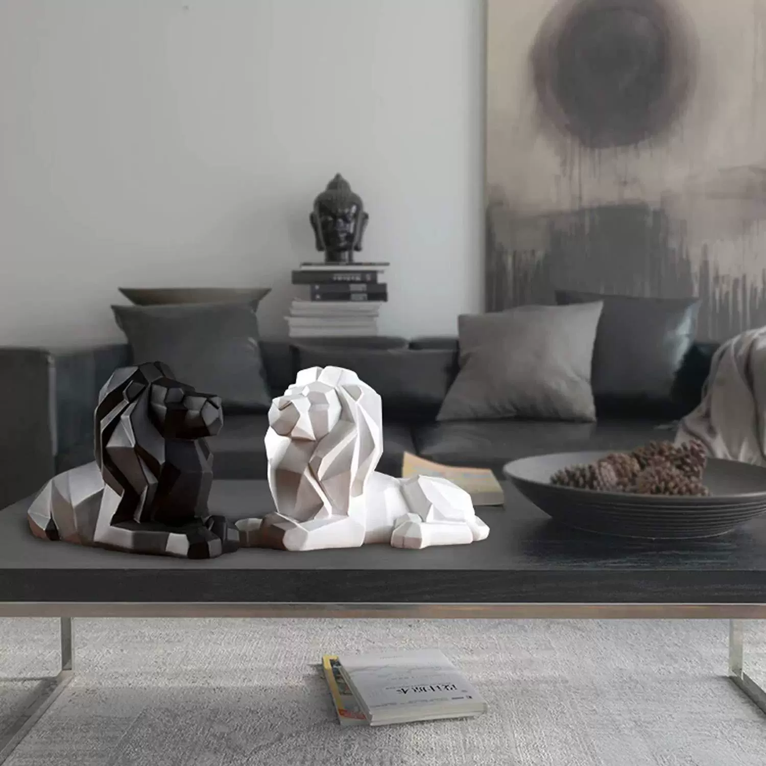 Modern white statue, DIY, lion, custom-made