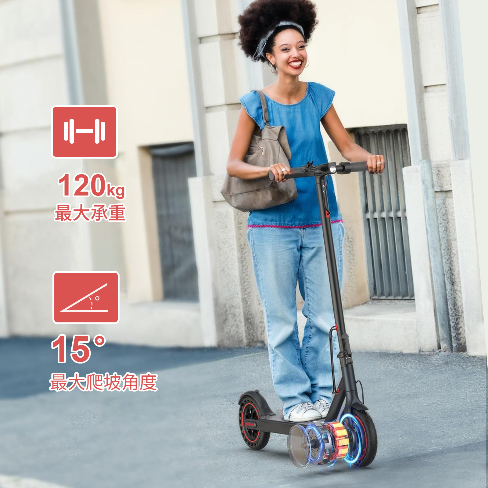 Overseas Warehouse Hezzo Electric Scooter, Foldable and Lightweight, 10.4Ah Honeycomb Tire, 8.5inch Inch, Adult Outdoor Transportation