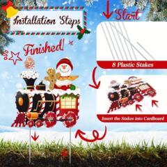 国境を越えた売れ筋のクリスマス雪だるまの小さな電車のロゴクリスマスパーティーの装飾中庭の庭の屋外