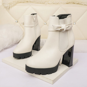 Martin boots high heels net red Chelsea thick soled women's boots thick heels nightclub boots