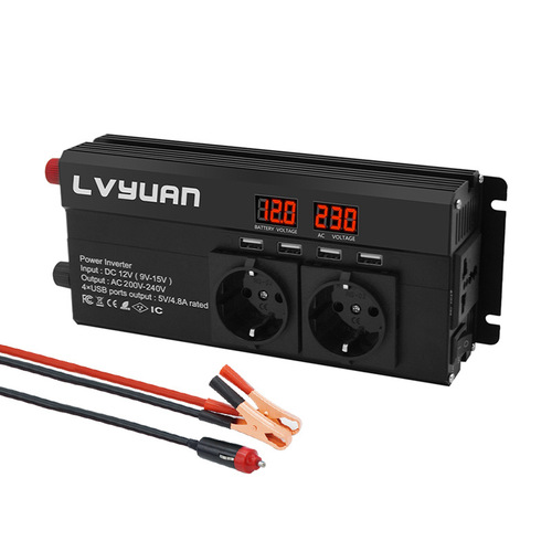 Tuyang 800W/1600W Power Inverter 12V/24V to 110V-240V Car Inverter