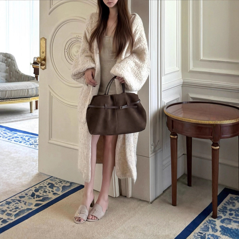 Sec Warm Fireplace·Lantern Sleeve Long Cardigan Women's Loose Wool Lazy Knitted Jacket Sec Warm Fireplace·Lantern Sleeve Long Cardigan Women's Loose Wool Lazy Knitted Jacket
