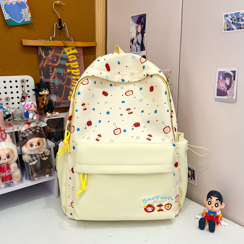 New large-capacity backpack for primary and secondary school students, printed school bag, wear-resistant, dirt-resistant, with hidden zipper pocket and water-repellent features