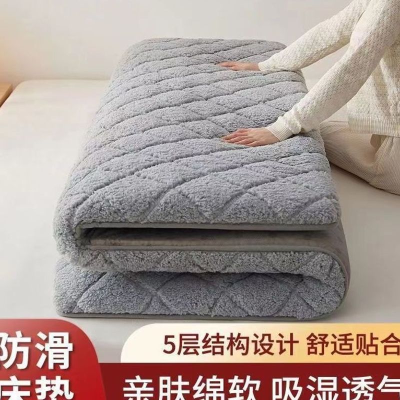 Mattress Sponge Mattress Dormitory Bunk Bed Thickened Warm Lamb Velvet Soft Cushion Tatami Student Dormitory Single Factory