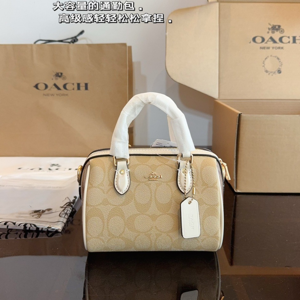 Koujia cuero genuino lv bolso de mujer, nuevo Rowan mini bolso de almohada de Boston, bolso de mano de mujer.