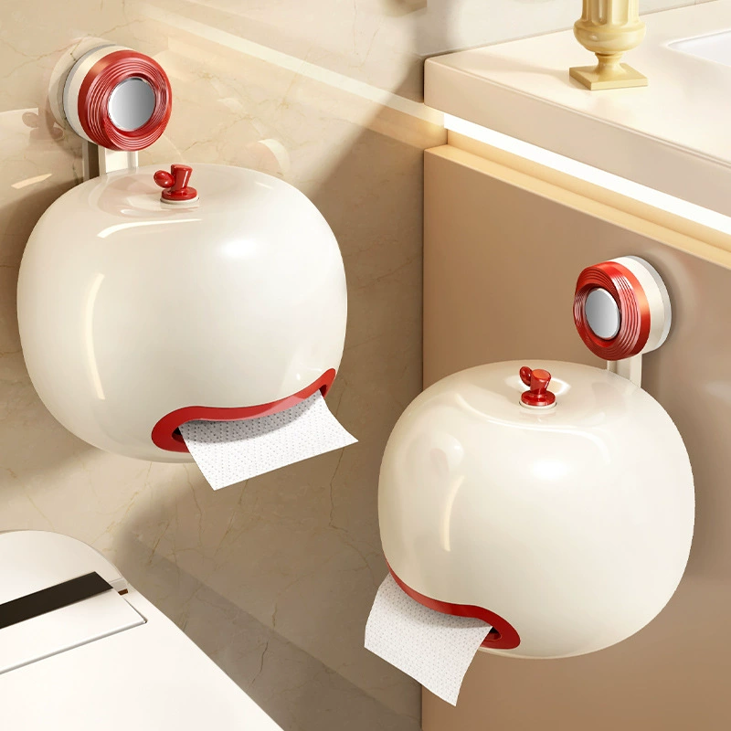 Tiandi Fish коробка для туалетной бумаги для ванной комнаты, коробка для салфеток на присоске, без перфорации, рулонная бумажная трубка, полка для хранения бумаги для ванной комнаты, настенная подвесная полка