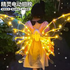人気のクロスボーダー子供女の子発光蝶電動翼おもちゃ音楽エルフの羽春祭りギフト