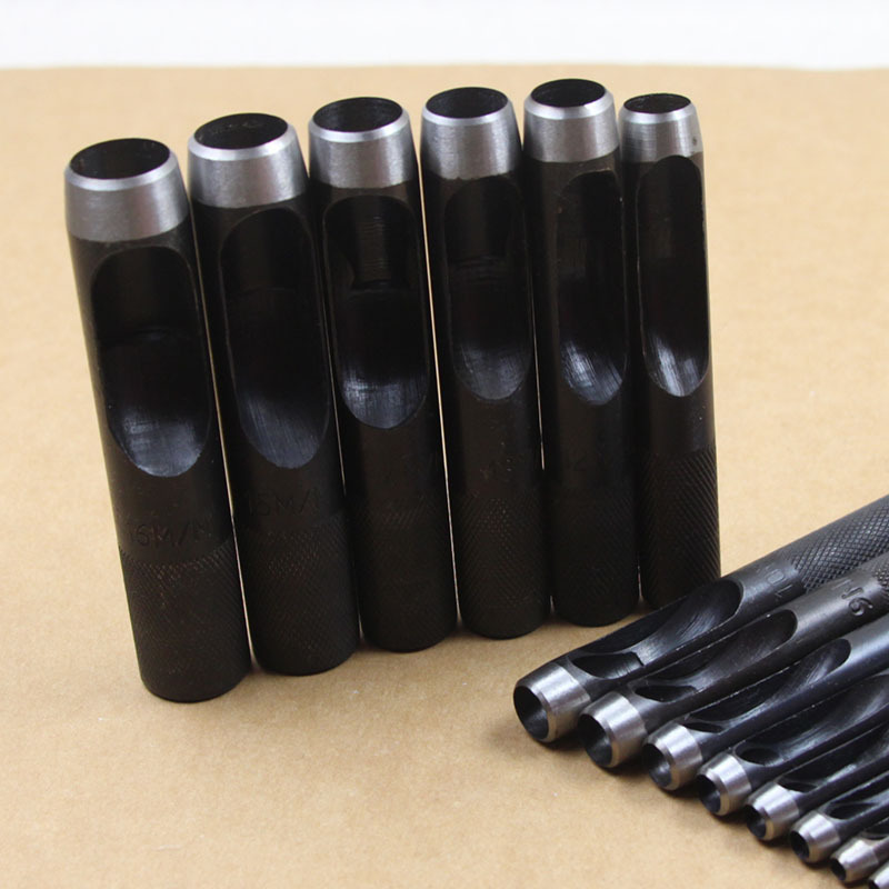 Black Steel Punch for Punching Holes in Leather, Leather Hole Punch, Round Punch Drill Bit, Puncher 1-25mm for Making Holes