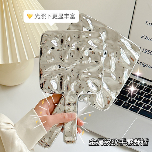 Retro handheld makeup mirror, high-end female portable handheld mirror, Internet celebrity ins touch-up handle mirror, beauty mirror