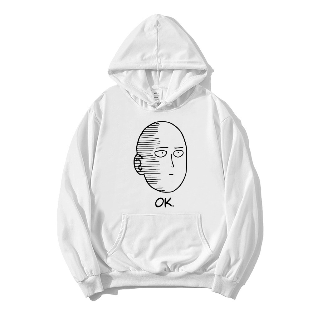 Un golpe Superman Saitama Teacher Anime Periférico Otoño e invierno Moda para hombres y mujeres Suéter de pareja Sudadera con capucha Chaqueta de manga larga