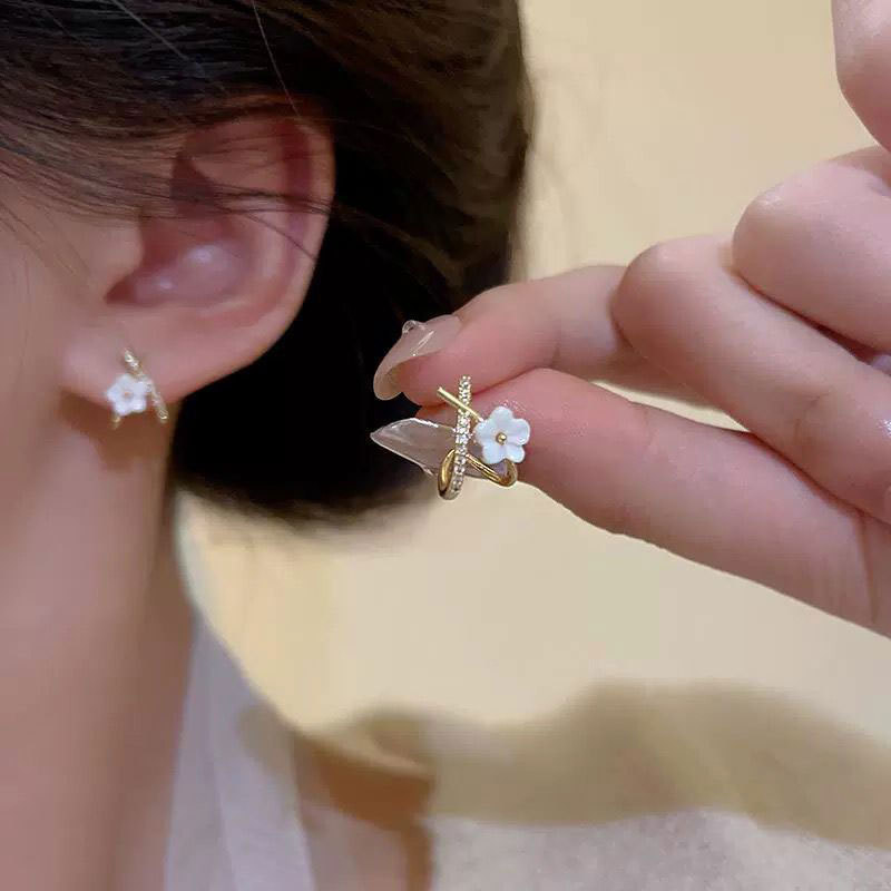 50#水钻小花蚊香盘耳夹