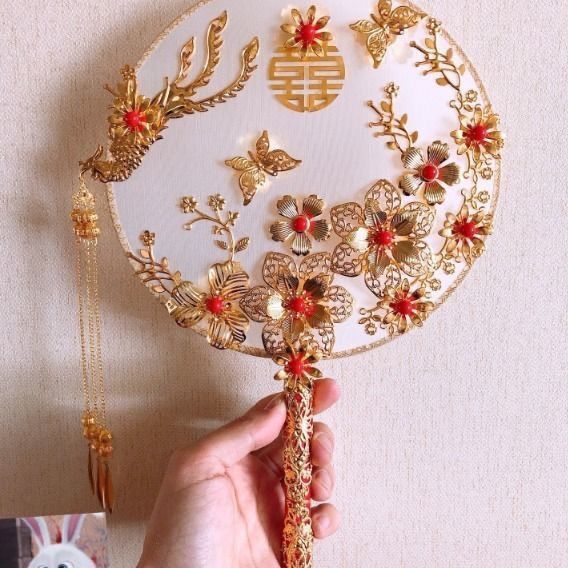 推荐结婚团扇子中式婚礼秀禾服古风出嫁手捧花手工喜扇成品供应链|undefined