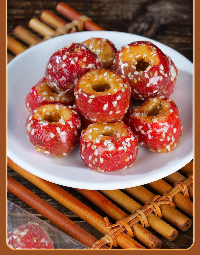 Freeze-Dried Candied Hawthorn Balls Seedless Bing Tang Hu Lu Snack Sweet Sour Crispy 100g Bag key features