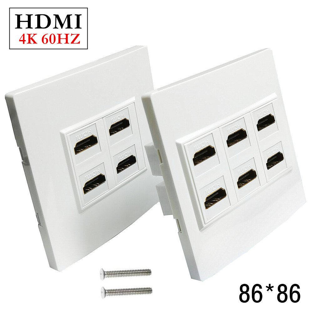 86型4K 3840*2160@60HZ4口6口HDMI高清面板墙壁插座音视频插座