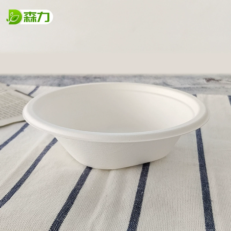 Disposable packaging box with lid Sugarcane pulp degradable pulp tableware Dumpling soup vegetable takeaway packaging box