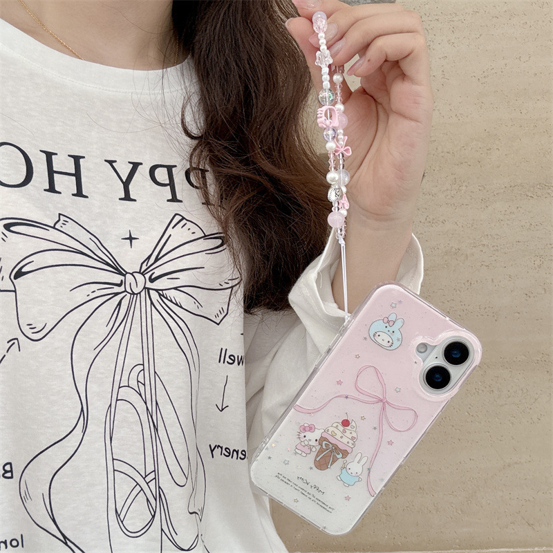 Girl ins brillo helado kt para iPhone16ProMax/15 funda para teléfono móvil Apple 13 cadena 14 nuevo
