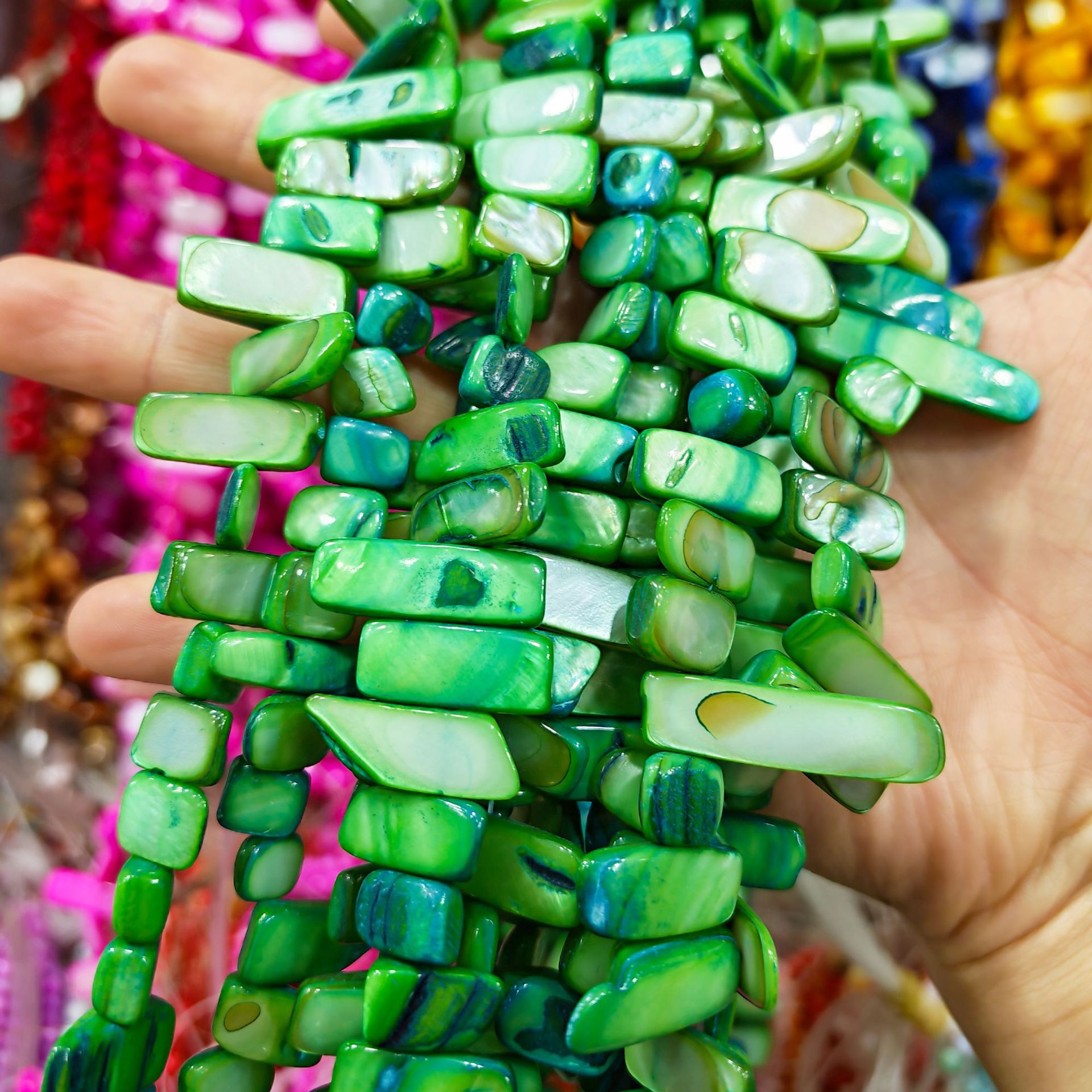 Conchas naturales de agua dulce, conchas irregulares, bloques de piedra triturada, cuentas sueltas, accesorios de joyería de bricolaje semiacabados