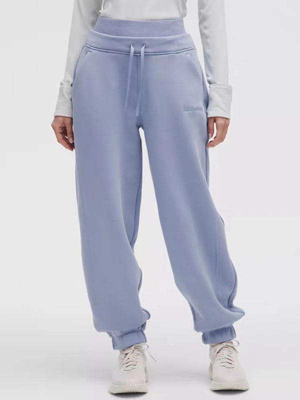 Plush Fleece 女士拉绒双层腰部高腰运动裤丨lulu卫裤宽松休闲|undefined