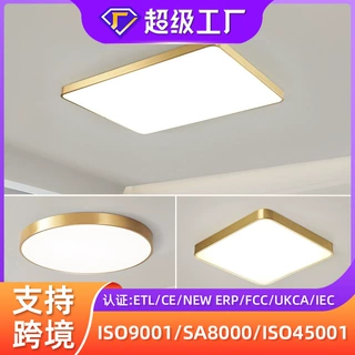 严选金色全光谱led吸顶灯圆形卧室灯过道阳台玄关客厅吸顶灯具
