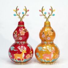 新品金属珐琅首饰盒彩绘葫芦摆件新中式创意家居礼品手工艺品批发